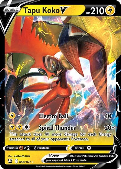 Sword & Shield Battle Styles - 050/163 Tapu Koko V Ultra Rare