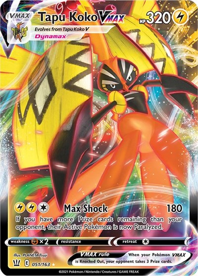 Sword & Shield Battle Styles - 051/163 Tapu Koko VMAX Ultra Rare