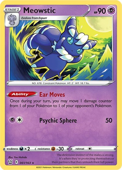 Sword & Shield Battle Styles - 061/163 Meowstic Holo Rare