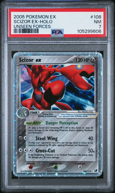2005 Pokemon Ex Unseen Forces #108 Scizor ex-Holo Unseen Forces PSA 7