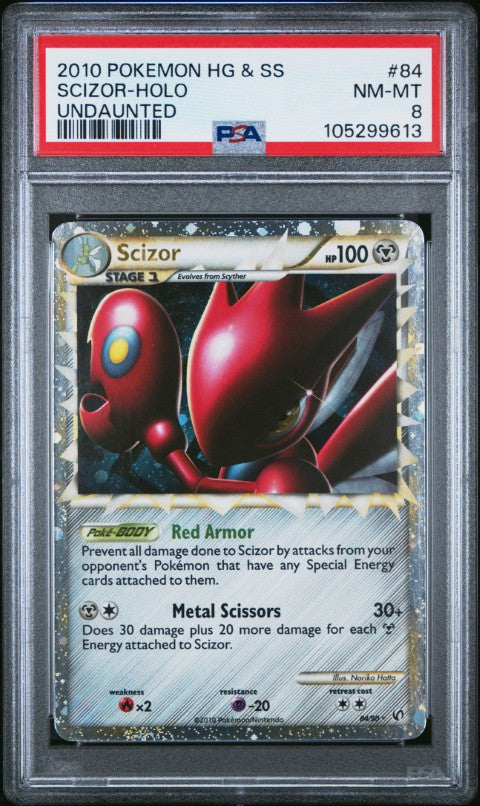 2010 Pokemon Heartgold & Soulsilver Undaunted #84 Scizor-Holo PSA 8