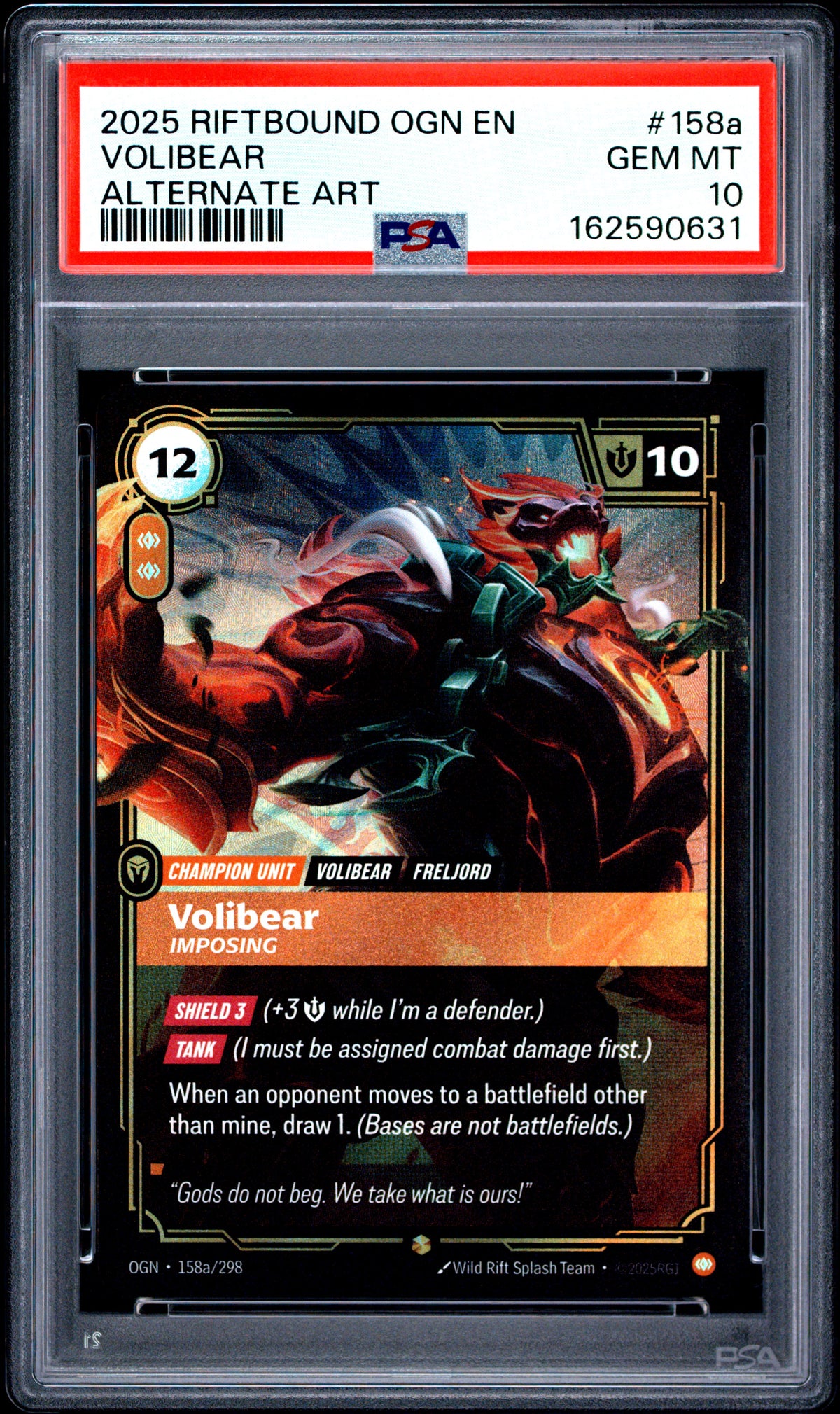 2025 Unknown Volibear - Imposing 158A Alternate Art PSA 10