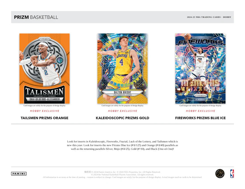 2024-25 Panini NBA Prizm Basketball Hobby Box