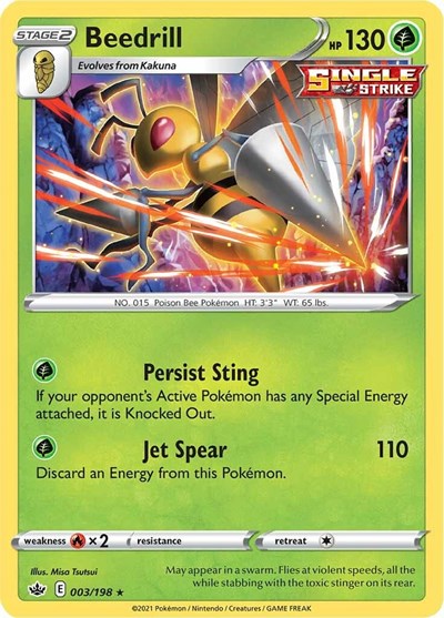 Sword & Shield Chilling Reign - 003/198 Beedrill Holo Rare