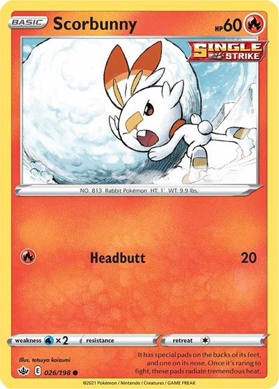 Sword & Shield Chilling Reign - 026/198 Scorbunny Common