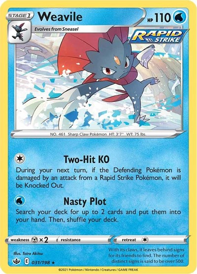 Sword & Shield Chilling Reign - 031/198 Weavile Holo Rare