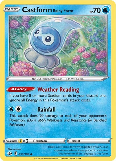 Sword & Shield Chilling Reign - 033/198 Castform Rainy Form Common