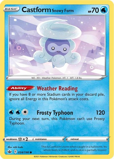 Sword & Shield Chilling Reign - 034/198 Castform Snowy Form Common