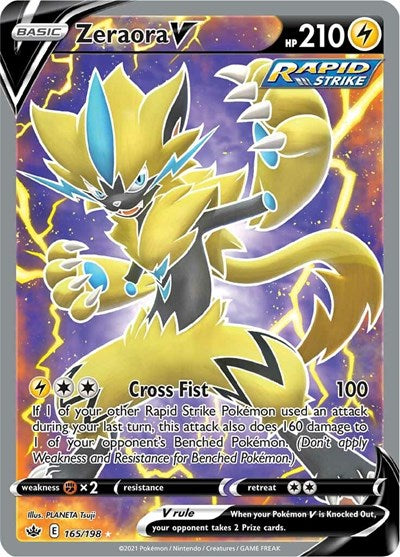 Sword & Shield Chilling Reign - 165/198 Zeraora V (Full Art) Ultra Rare