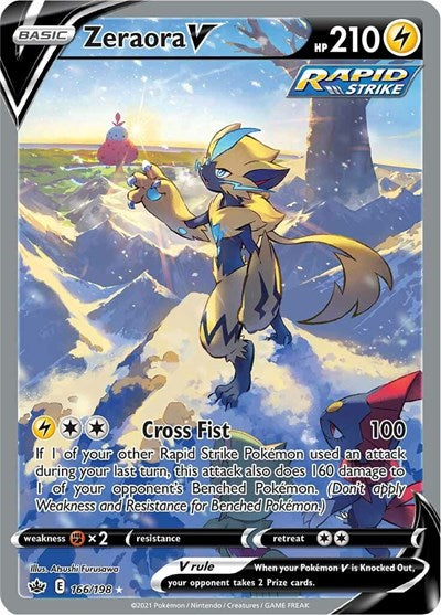 Sword & Shield Chilling Reign - 166/198 Zeraora V (Alternate Full Art) Ultra Rare