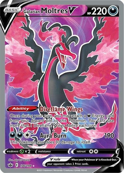 Sword & Shield Chilling Reign - 176/198 Galarian Moltres V (Full Art) Ultra Rare