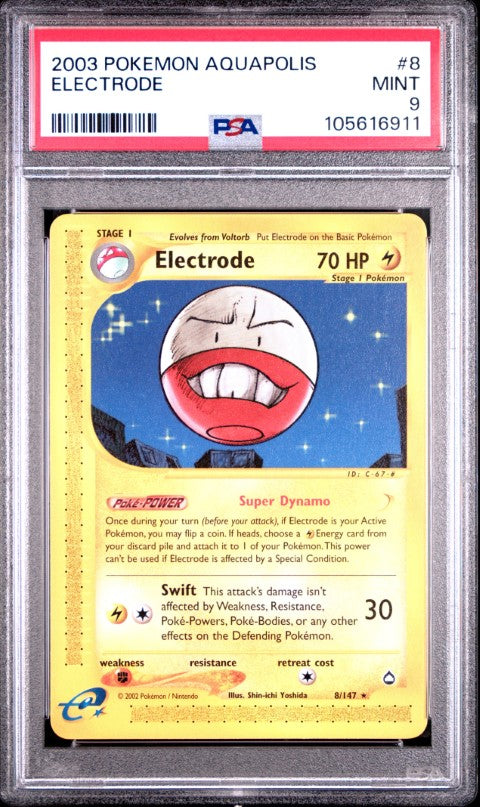 2003 Pokemon Aquapolis #8 Electrode PSA 9