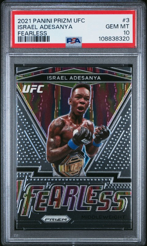 2021 Panini Prizm Ufc Fearless #3 Israel Adesanya Fearless PSA 10