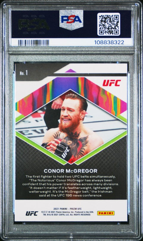 2021 Panini Prizm Ufc Fearless #1 Conor Mcgregor Fearless PSA 10
