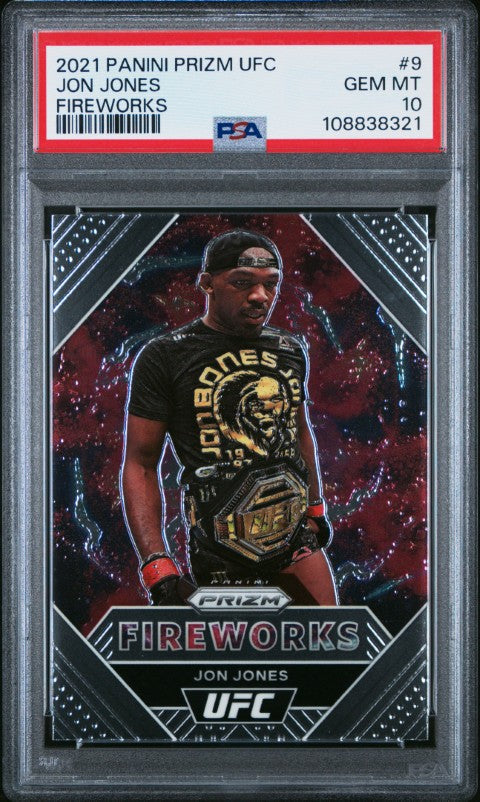 2021 Panini Prizm Ufc Fireworks #9 Jon Jones Fireworks PSA 10