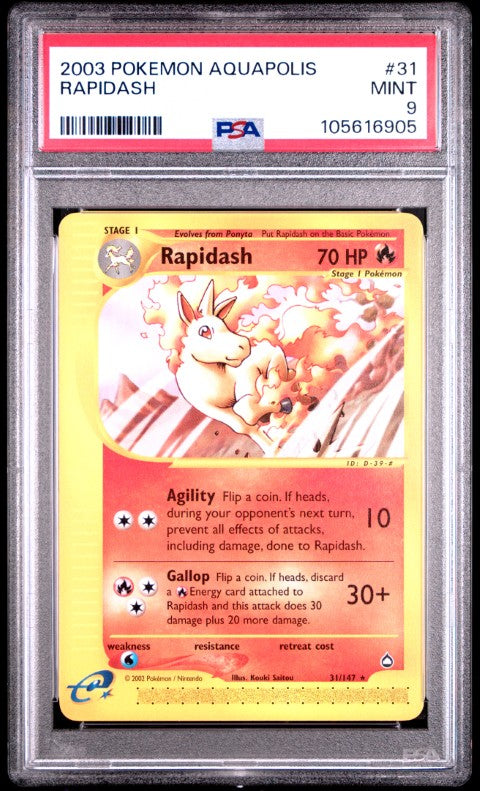 2003 Pokemon Aquapolis #31 Rapidash PSA 9