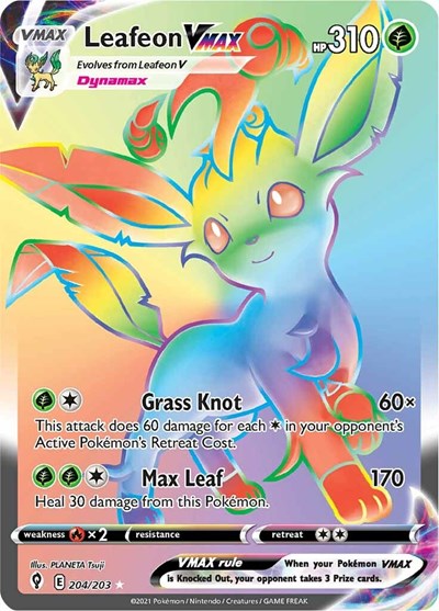 Sword & Shield Evolving Skies - 204/203 Leafeon VMAX Secret Rare