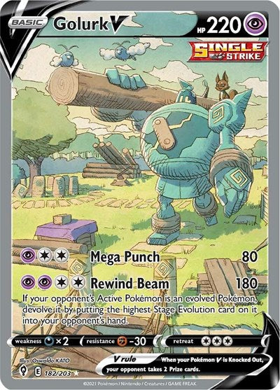 Sword & Shield Evolving Skies - 182/203 Golurk V (Alternate Full Art) Ultra Rare