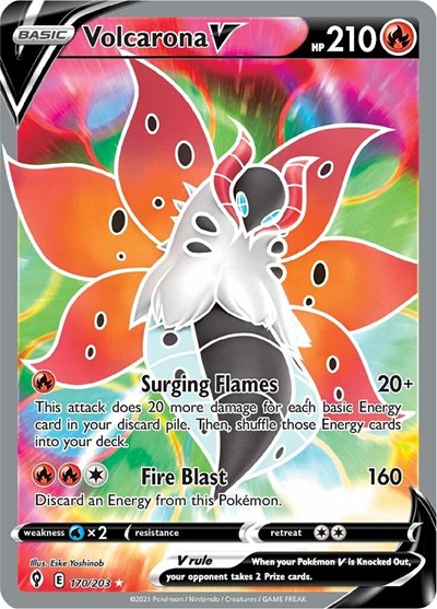 Sword & Shield Evolving Skies - 170/203 Volcarona V (Full Art) Ultra Rare