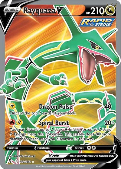 Sword & Shield Evolving Skies - 193/203 Rayquaza V (Full Art) Ultra Rare