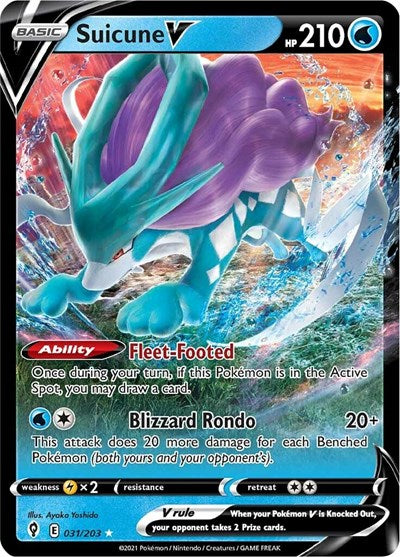 Sword & Shield Evolving Skies - 031/203 Suicune V Ultra Rare