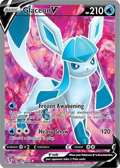 Sword & Shield Evolving Skies - 174/203 Glaceon V (Full Art) Ultra Rare