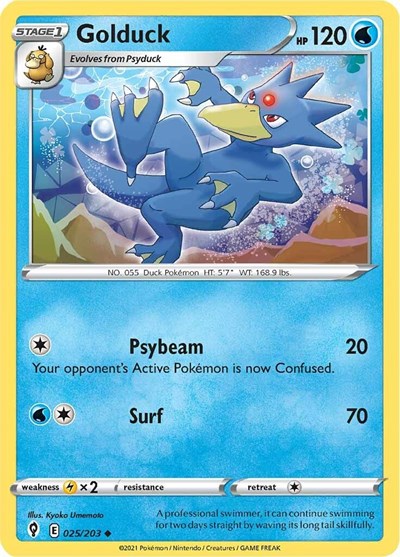 Sword & Shield Evolving Skies - 025/203 Golduck Uncommon