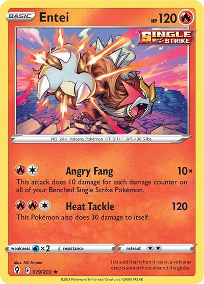 Sword & Shield Evolving Skies - 019/203 Entei Holo Rare