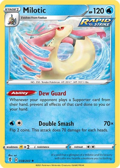 Sword & Shield Evolving Skies - 038/203 Milotic Rare