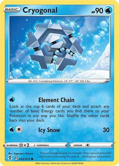 Sword & Shield Evolving Skies - 043/203 Cryogonal Common