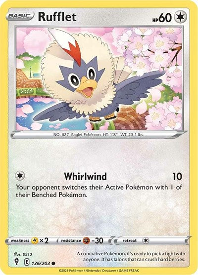 Sword & Shield Evolving Skies - 136/203 Rufflet Common