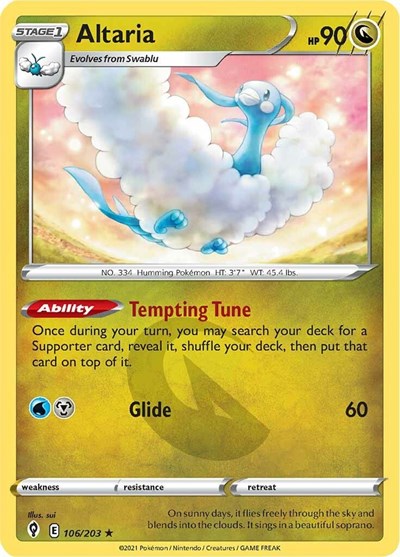 Sword & Shield Evolving Skies - 106/203 Altaria Rare