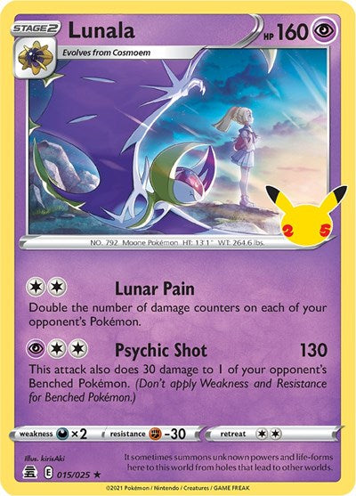 Celebrations - 015/025 Lunala Holo Rare