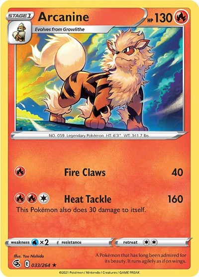 Sword & Shield Fusion Strike - 033/264 Arcanine Rare