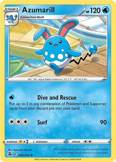 Sword & Shield Fusion Strike - 059/264 Azumarill Rare