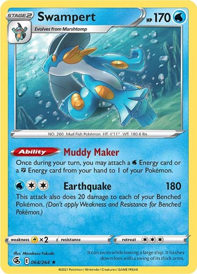 Sword & Shield Fusion Strike - 064/264 Swampert Holo Rare