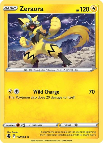 Sword & Shield Fusion Strike - 102/264 Zeraora Rare