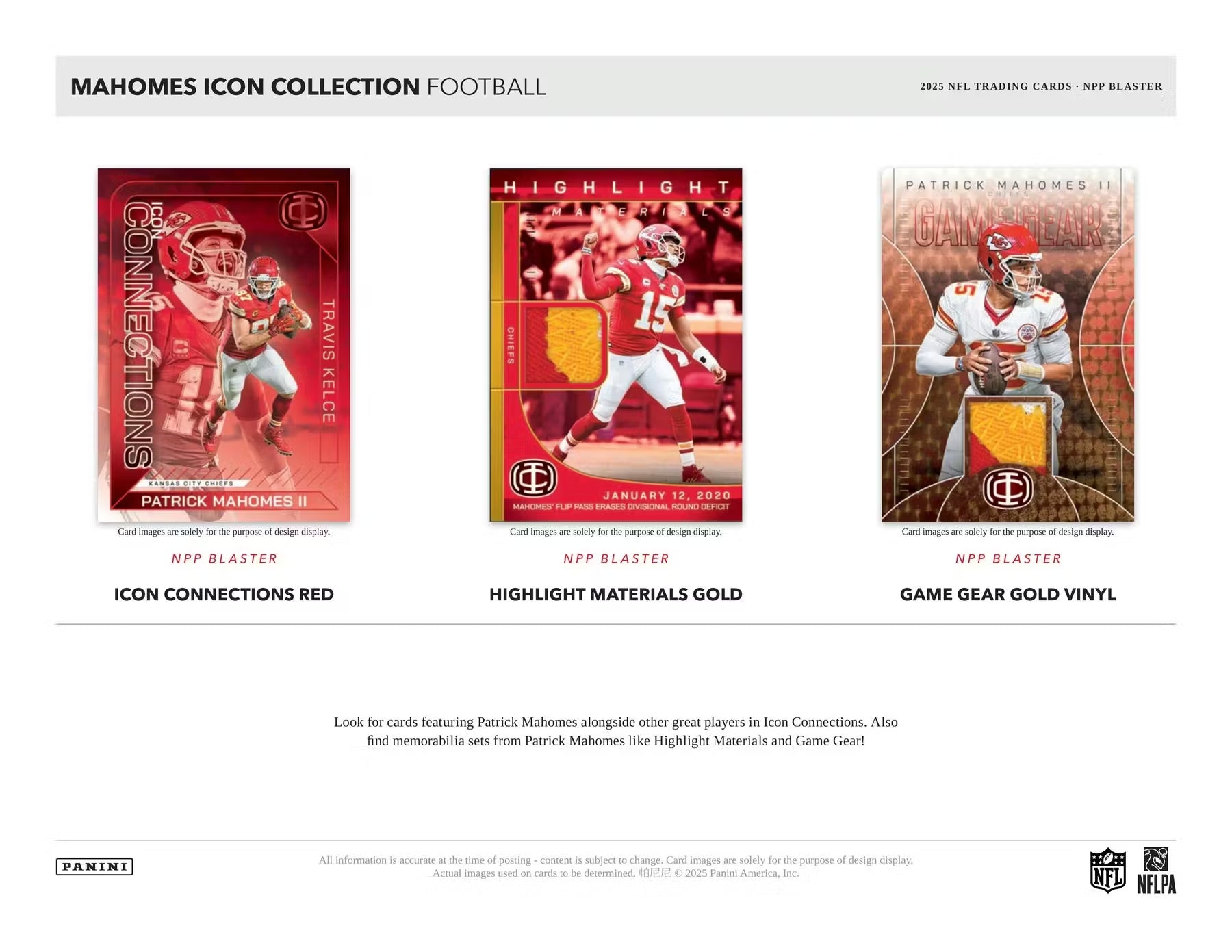 2025 Panini Patrick Mahomes II Icon Collection Football NFL Blaster Box