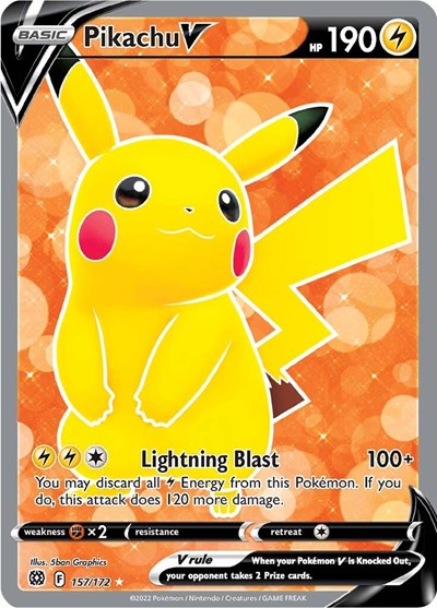 Sword & Shield Brilliant Stars - 157/172 Pikachu V (Full Art) Ultra Rare