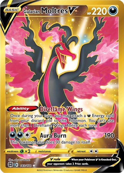 Sword & Shield Brilliant Stars - 183/172 Galarian Moltres V Secret Rare