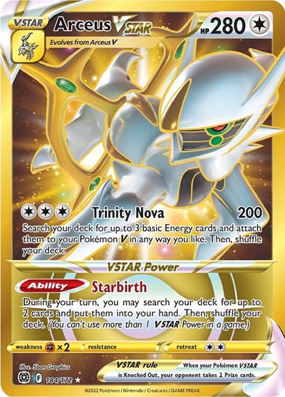 Sword & Shield Brilliant Stars - 184/172 Arceus VSTAR Secret Rare