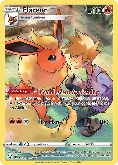 Sword & Shield Brilliant Stars Trainer Gallery - TG01/TG30 Flareon Ultra Rare