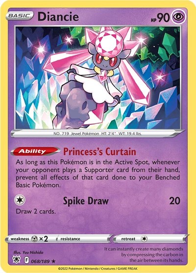 Sword & Shield Astral Radiance - 068/189 Diancie Holo Rare