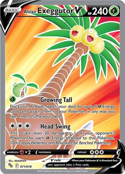 Pokemon GO - 071/078 Alolan Exeggutor V (Full Art) Ultra Rare