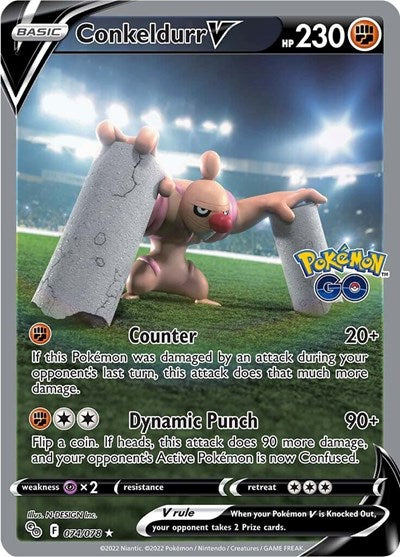 Pokemon GO - 074/078 Conkeldurr V (Alternate Full Art) Ultra Rare