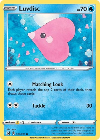 Sword & Shield Lost Origin - 038/196 Luvdisc Common