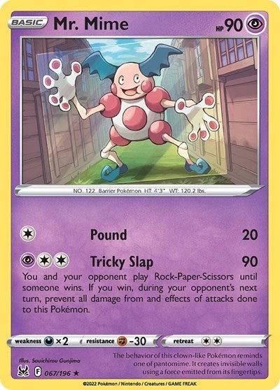 Sword & Shield Lost Origin - 067/196 Mr. Mime Rare