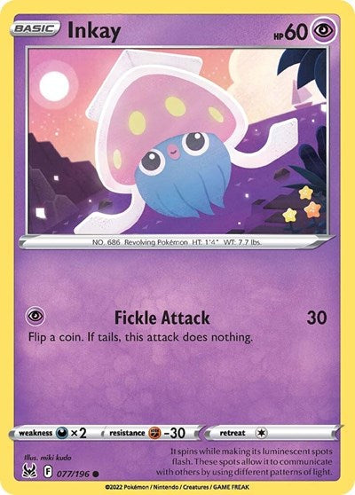 Sword & Shield Lost Origin - 077/196 Inkay Common