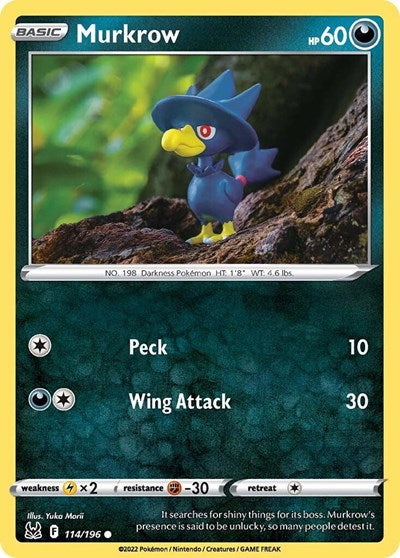 Sword & Shield Lost Origin - 114/196 Murkrow Common