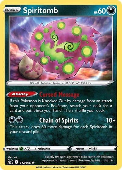 Sword & Shield Lost Origin - 117/196 Spiritomb Rare